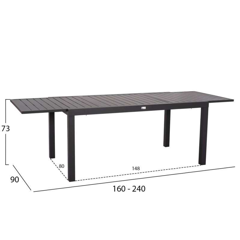 ΣΕΤ ΤΡΑΠΕΖΑΡΙΑΣ ΕΞ.ΧΩΡΟΥ 7ΤΜΧ KRUM HM21157 ΣΚΟΥΡΟ ΓΚΡΙ ΑΛΟΥΜΙΝΙΟ--P.E.RATTAN