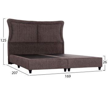 ΚΡEΒΑΤΙ ΔΙΠΛΟ NESTOR HM715.02 ΥΦΑΣΜΑ TEDDY ΚΑΦΕ--ΓΙΑ ΣΤΡΩΜΑ 160x200εκ.