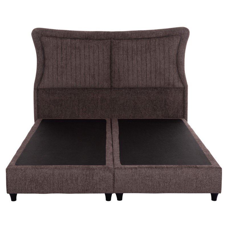 ΚΡEΒΑΤΙ ΔΙΠΛΟ NESTOR HM715.02 ΥΦΑΣΜΑ TEDDY ΚΑΦΕ--ΓΙΑ ΣΤΡΩΜΑ 160x200εκ.