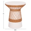ΒΟΗΘΗΤΙΚΟ ΤΡΑΠΕΖΙ ΣΤΡΟΓΓΥΛΟ DELIA HM18167.02 FIBER CEMENT ΛΕΥΚΟ & RATTAN Φ40x45Υεκ