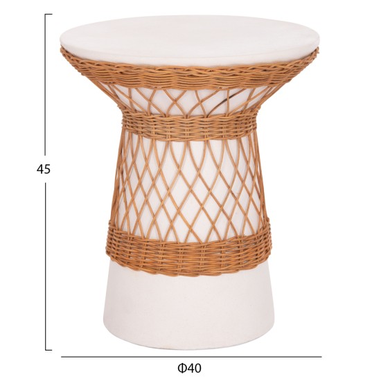 ΒΟΗΘΗΤΙΚΟ ΤΡΑΠΕΖΙ ΣΤΡΟΓΓΥΛΟ DELIA HM18167.02 FIBER CEMENT ΛΕΥΚΟ & RATTAN Φ40x45Υεκ ΒΟΗΘΗΤΙΚΟ ΤΡΑΠΕΖΙ ΣΤΡΟΓΓΥΛΟ DELIA HM18167.02 FIBER CEMENT ΛΕΥΚΟ & RATTAN Φ40x45Υεκ