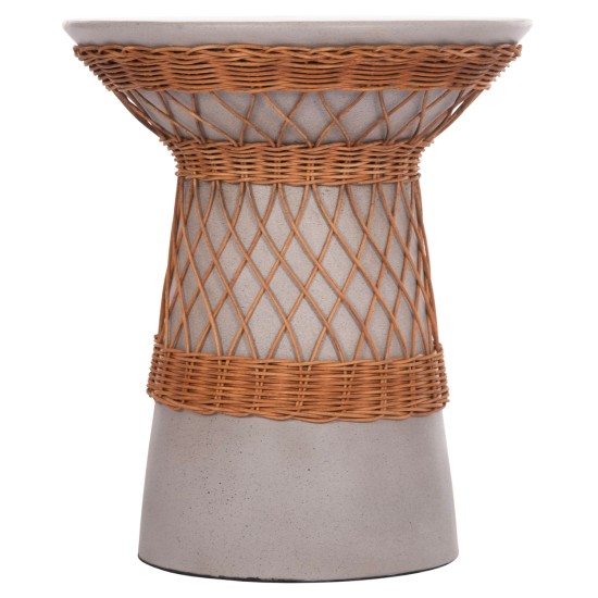 ΒΟΗΘΗΤΙΚΟ ΤΡΑΠΕΖΙ ΣΤΡΟΓΓΥΛΟ DELIA HM18167.03 FIBER CEMENT ΓΚΡΙ & RATTAN Φ40x45Υεκ ΒΟΗΘΗΤΙΚΟ ΤΡΑΠΕΖΙ ΣΤΡΟΓΓΥΛΟ DELIA HM18167.03 FIBER CEMENT ΓΚΡΙ & RATTAN Φ40x45Υεκ