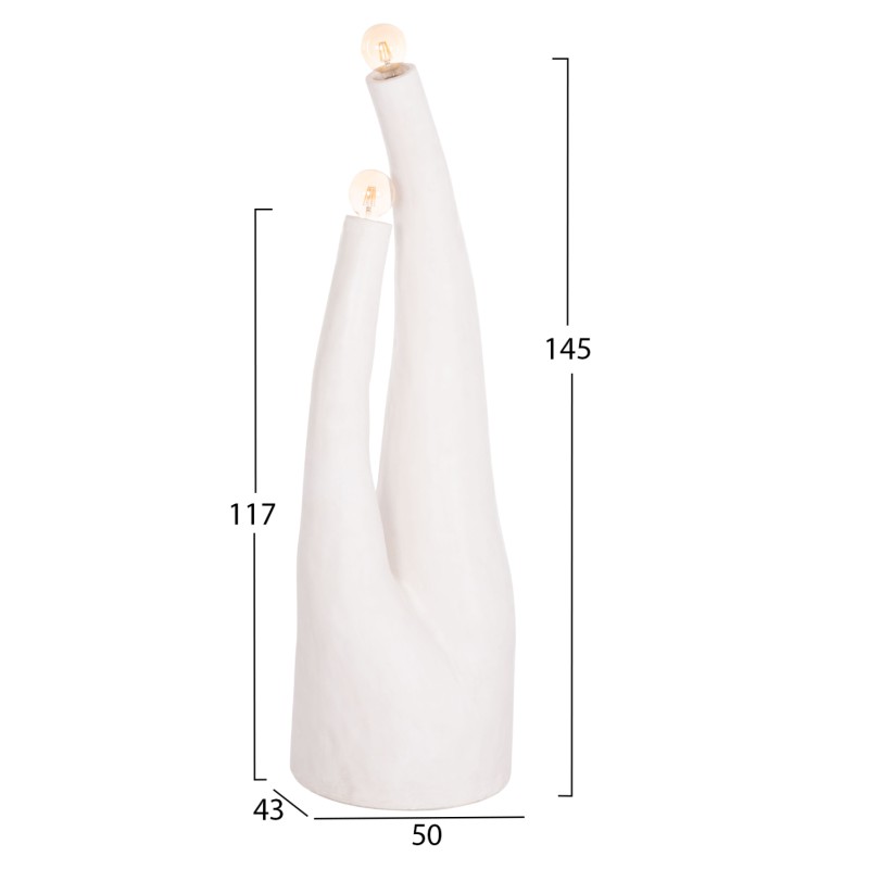 ΔΙΑΚΟΣΜΗΤΙΚΟ ΦΩΤΙΣΤΙΚΟ ΔΑΠΕΔΟΥ TUSKEN HM4702.02 FIBER CEMENT-ΛΕΥΚΟ 50x43x145Υεκ