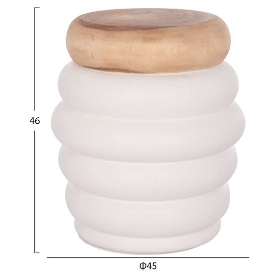 ΤΡΑΠΕΖΙ ΒΟΗΘΗΤΙΚΟ PUFFAT HM18172.02 FIBER CEMENT ΛΕΥΚΟ- ΞΥΛΟ TEAK TOP Φ45x46Υεκ. ΤΡΑΠΕΖΙ ΒΟΗΘΗΤΙΚΟ PUFFAT HM18172.02 FIBER CEMENT ΛΕΥΚΟ- ΞΥΛΟ TEAK TOP Φ45x46Υεκ.