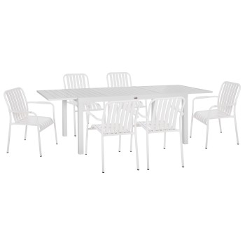 ΣΕΤ ΤΡΑΠΕΖΑΡΙΑΣ ΕΞ.ΧΩΡΟΥ 7ΤΜΧ KRUM HM21146 ΛΕΥΚΟ ΑΛΟΥΜΙΝΙΟ