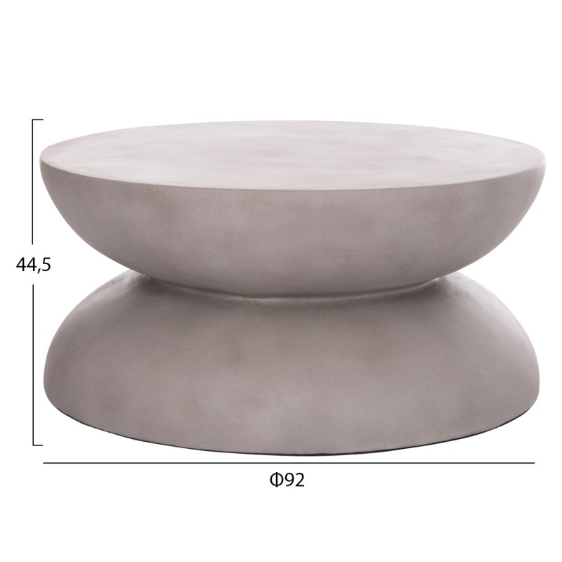 ΤΡΑΠΕΖΙ ΣΑΛΟΝΙΟΥ ANNA HM18158.03 FIBER CEMENT ΣΕ ΓΚΡΙ--Φ92x44.5Υεκ