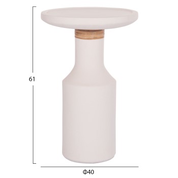 ΒΟΗΘΗΤΙΚΟ ΤΡΑΠΕΖΙ TRED(T) HM18169.02 FIBER CEMENT ΛΕΥΚΟ-ΦΥΣΙΚΟ RATTAN--Φ40x61Υεκ.