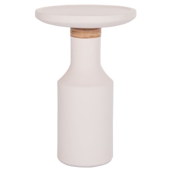 ΒΟΗΘΗΤΙΚΟ ΤΡΑΠΕΖΙ TRED(T) HM18169.02 FIBER CEMENT ΛΕΥΚΟ-ΦΥΣΙΚΟ RATTAN--Φ40x61Υεκ.