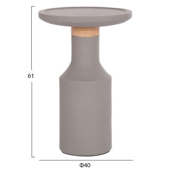 ΒΟΗΘΗΤΙΚΟ ΤΡΑΠΕΖΙ TRED(T) HM18169.03 FIBER CEMENT ΓΚΡΙ-ΦΥΣΙΚΟ RATTAN--Φ40x61Υεκ.