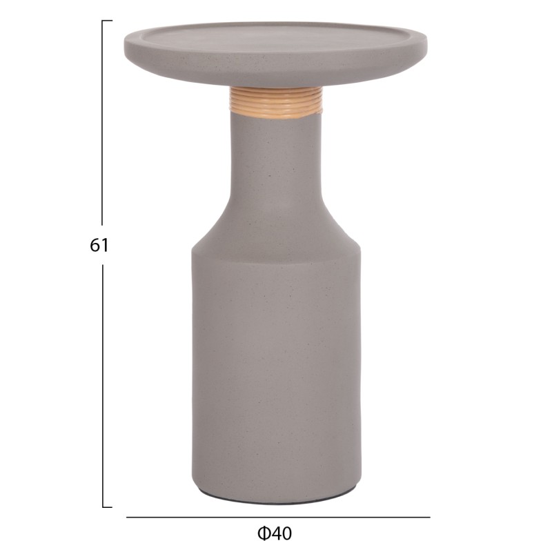 ΒΟΗΘΗΤΙΚΟ ΤΡΑΠΕΖΙ TRED(T) HM18169.03 FIBER CEMENT ΓΚΡΙ-ΦΥΣΙΚΟ RATTAN--Φ40x61Υεκ.