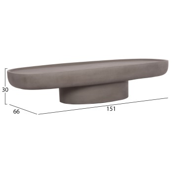 ΤΡΑΠΕΖΙ ΣΑΛΟΝΙΟΥ DESSY HM18153.03 FIBER CEMENT ΣΕ ΓΚΡΙ--151x66x30Υεκ.