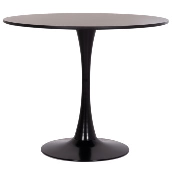 ΤΡΑΠΕΖΙ ΣΤΡΟΓΓΥΛΟ BROLIN HM18141.02 MDF TOP-ΒΑΣΗ ΜΕΤΑΛΛΙΚΗ--ΜΑΥΡΟ Φ90x73Υεκ