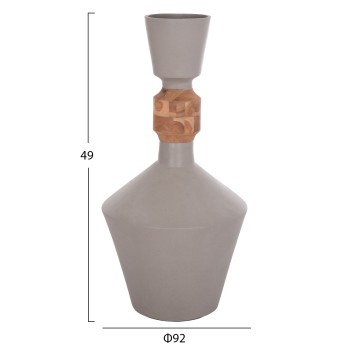 ΔΙΑΚΟΣΜΗΤΙΚΟ ΒΑΖΟ ΔΑΠΕΔΟΥ NEBULA HM4661.03 FIBER CEMENT ΓΚΡΙ--ΞΥΛΟ ΤΕΑΚ Φ60x115Υεκ.
