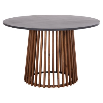 ΤΡΑΠΕΖΙ ΣΤΡΟΓΓΥΛΟ ΕΞ.ΧΩΡΟΥ CRISTOBAL HM6235 ΞΥΛΟ ΑΚΑΚΙΑΣ-CEMENT TOP Φ120x77Υεκ