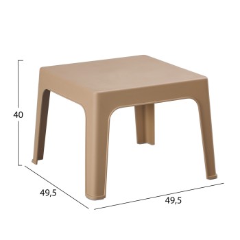 ΤΡΑΠΕΖΑΚΙ ΤΕΤΡΑΓΩΝΟ SLEEK HM6371.03 ΠΟΛΥΠΡΟΠΥΛΕΝΙΟ ΣΕ ΚΑΠΟΥΤΣΙΝΟ 56x56x40Υεκ.