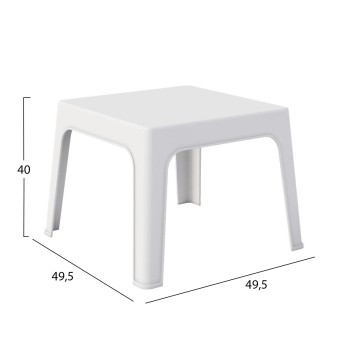 ΤΡΑΠΕΖΑΚΙ ΤΕΤΡΑΓΩΝΟ SLEEK HM6371.01 ΠΟΛΥΠΡΟΠΥΛΕΝΙΟ ΣΕ ΛΕΥΚΟ 56x56x40Υεκ.