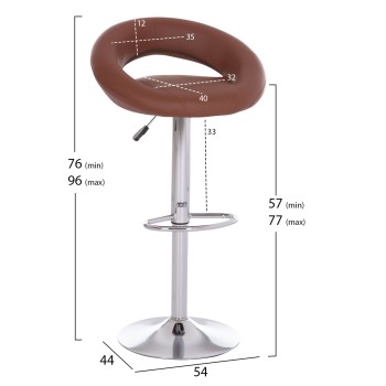 ΣΚΑΜΠO ΜΠΑΡ ΠΕΡΙΣΤΡΕΦΟΜΕΝΟ REA HM203.23 ΜΕ ΑΜΟΡΤΙΣΕΡ-ΚΑΦΕ PU 54x47x96Υεκ.