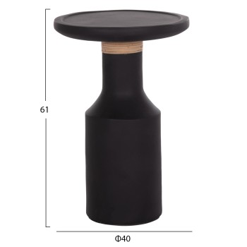 ΒΟΗΘΗΤΙΚΟ ΤΡΑΠΕΖΙ TRED(T) HM18169.01 FIBER CEMENT ΜΑΥΡΟ-ΦΥΣΙΚΟ RATTAN--Φ40x61Υεκ.