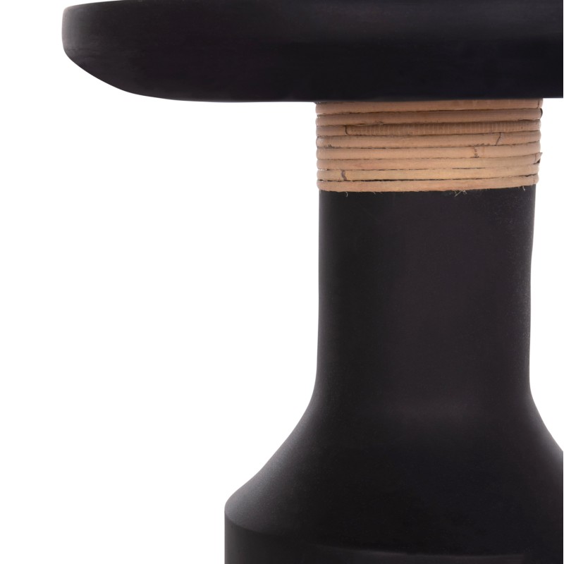 ΒΟΗΘΗΤΙΚΟ ΤΡΑΠΕΖΙ TRED(T) HM18169.01 FIBER CEMENT ΜΑΥΡΟ-ΦΥΣΙΚΟ RATTAN--Φ40x61Υεκ.