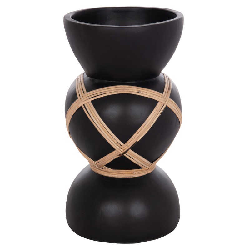 ΔΙΑΚΟΣΜΗΤΙΚΟ ΒΑΖΟ ΔΑΠΕΔΟΥ MAYNARD HM4672.01S TERRACOTTA ΜΑΥΡΟ-RATTAN Φ27.5x50Υ