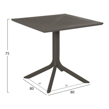 ΤΡΑΠΕΖΙ ΠΟΛΥΠΡΟΠΥΛΕΝΙΟΥ ΤΕΤΡΑΓΩΝΟ LUNAR HM5930.15 DARK OLIVE 80x80x75Yεκ.