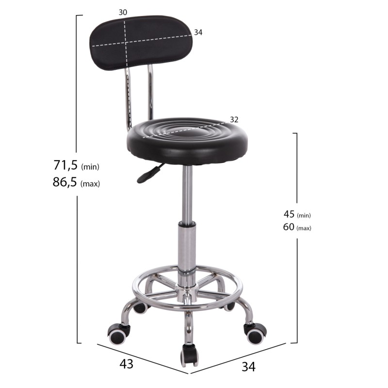 ΣΚΑΜΠΟ ΠΕΡΙΣΤΡΕΦΟΜΕΝΟ ΣΧΕΔΙΑΣΤΗΡΙΟΥ IRIS HM211.21 PU ΜΑΥΡΟ HOMEMARKT 34x43x86,5Υεκ.