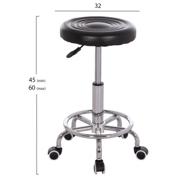 ΣΚΑΜΠΟ ΠΕΡΙΣΤΡΕΦΟΜΕΝΟ ΣΧΕΔΙΑΣΤΗΡΙΟΥ IRIS HM212.21 ΜΑΥΡΟ PU HOMEMARKT Φ32x45-60Υεκ.