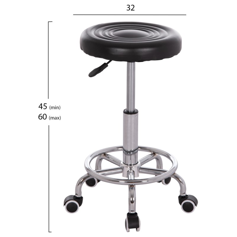 ΣΚΑΜΠΟ ΠΕΡΙΣΤΡΕΦΟΜΕΝΟ ΣΧΕΔΙΑΣΤΗΡΙΟΥ IRIS HM212.21 ΜΑΥΡΟ PU HOMEMARKT Φ32x45-60Υεκ.