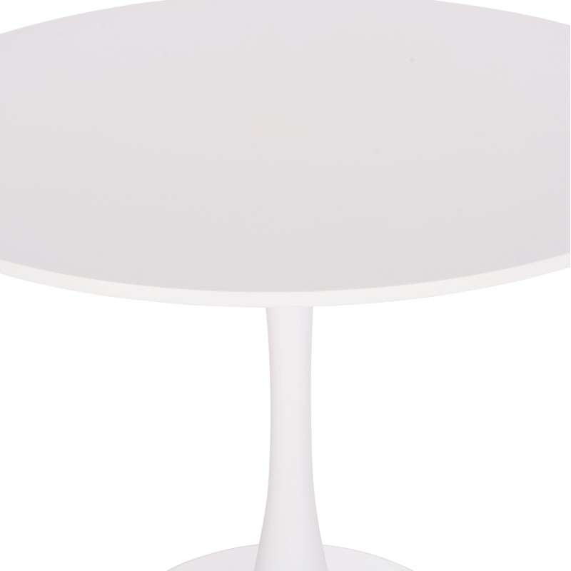 ΤΡΑΠΕΖΙ ΣΤΡΟΓΓΥΛΟ BROLIN HM18141.01 MDF TOP-ΒΑΣΗ ΜΕΤΑΛΛΙΚΗ--ΛΕΥΚΟ Φ90x73Υεκ