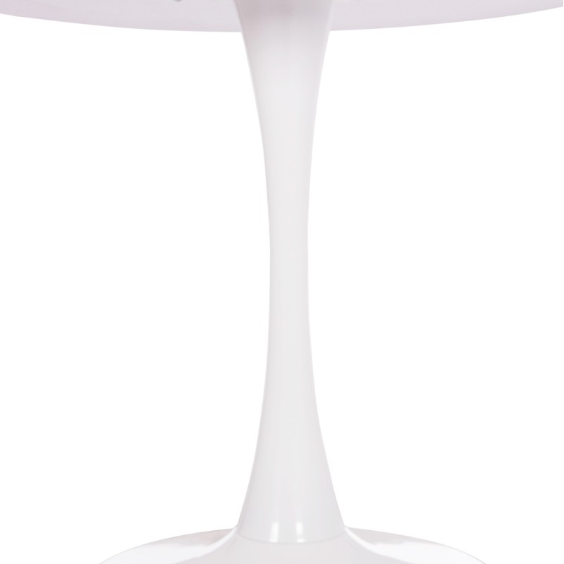 ΤΡΑΠΕΖΙ ΣΤΡΟΓΓΥΛΟ BROLIN HM18141.01 MDF TOP-ΒΑΣΗ ΜΕΤΑΛΛΙΚΗ--ΛΕΥΚΟ Φ90x73Υεκ