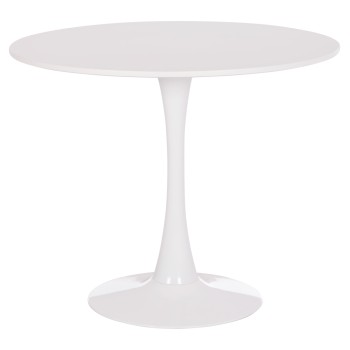 ΤΡΑΠΕΖΙ ΣΤΡΟΓΓΥΛΟ BROLIN HM18141.01 MDF TOP-ΒΑΣΗ ΜΕΤΑΛΛΙΚΗ--ΛΕΥΚΟ Φ90x73Υεκ