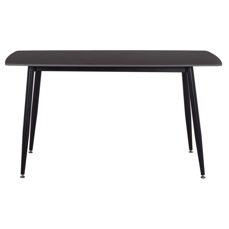 ΤΡΑΠΕΖΙ RAVEN HM18149.02 ΚΕΡΑΜΙΚΟ TOP ΜΕ ΟΨΗ ΜΑΥΡΟ ΜΑΡΜΑΡΟ 140x80x74Υεκ.