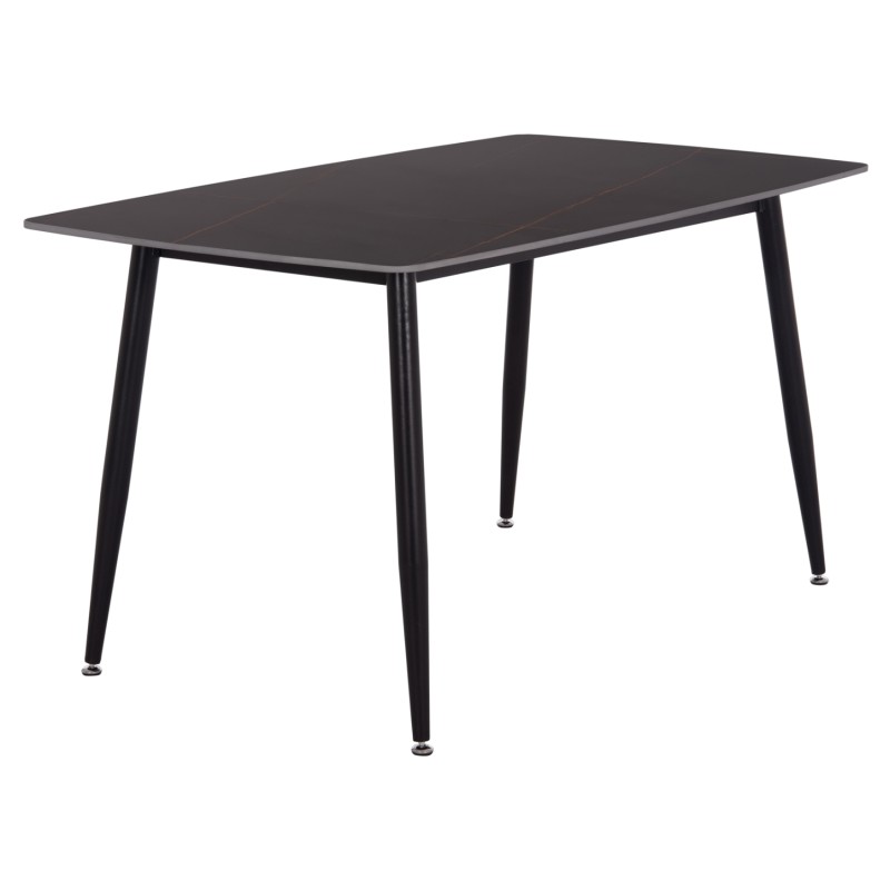 ΤΡΑΠΕΖΙ RAVEN HM18149.02 ΚΕΡΑΜΙΚΟ TOP ΜΕ ΟΨΗ ΜΑΥΡΟ ΜΑΡΜΑΡΟ 140x80x74Υεκ.