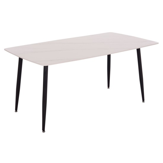 ΤΡΑΠΕΖΙ RAVEN HM18150.01 ΚΕΡΑΜΙΚΟ TOP ΜΕ ΟΨΗ ΛΕΥΚΟ ΜΑΡΜΑΡΟ 160x80x74Υεκ.