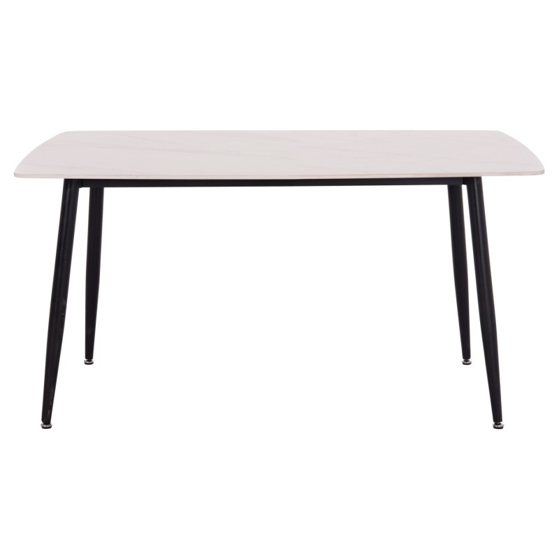 ΤΡΑΠΕΖΙ RAVEN HM18149.01 ΚΕΡΑΜΙΚΟ TOP ΜΕ ΟΨΗ ΛΕΥΚΟ ΜΑΡΜΑΡΟ 140x80x74Υεκ.