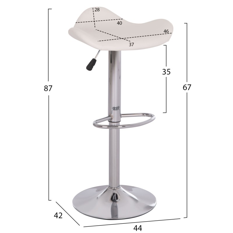 ΣΚΑΜΠO ΜΠΑΡ ΠΕΡΙΣΤΡΕΦΟΜΕΝΟ GANNA HM201.22 ΜΕ ΑΜΟΡΤΙΣΕΡ-ΛΕΥΚΟ PU 44x42x87Υεκ.