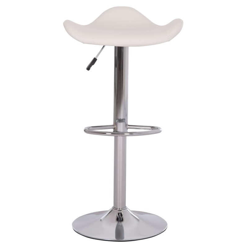 ΣΚΑΜΠO ΜΠΑΡ ΠΕΡΙΣΤΡΕΦΟΜΕΝΟ GANNA HM201.22 ΜΕ ΑΜΟΡΤΙΣΕΡ-ΛΕΥΚΟ PU 44x42x87Υεκ.