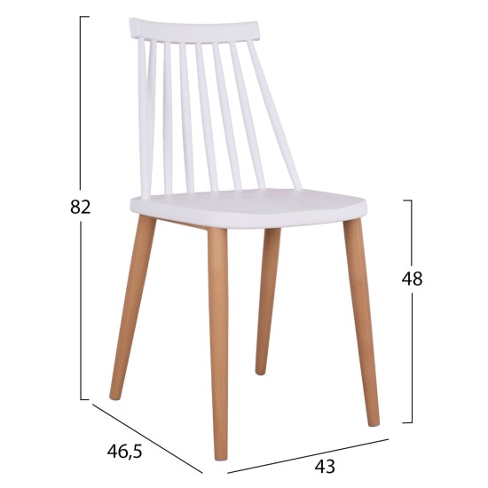 ΣΕΤ ΤΡΑΠΕΖΑΡΙΑΣ 5ΤΜΧ MINIMAL HM21172 MDF TOP ΣΕ ΛΕΥΚΟ-ΣΚΕΛΕΤΟΣ ΣΕ ΦΥΣΙΚΟ ΞΥΛΟΥ