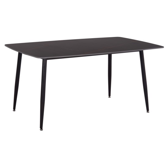 ΤΡΑΠΕΖΙ RAVEN HM18150.02 ΚΕΡΑΜΙΚΟ TOP ΜΕ ΟΨΗ ΜΑΥΡΟ ΜΑΡΜΑΡΟ 160x80x74Υεκ.