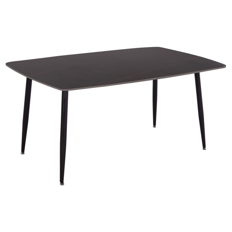 ΤΡΑΠΕΖΙ RAVEN HM18150.02 ΚΕΡΑΜΙΚΟ TOP ΜΕ ΟΨΗ ΜΑΥΡΟ ΜΑΡΜΑΡΟ 160x80x74Υεκ.