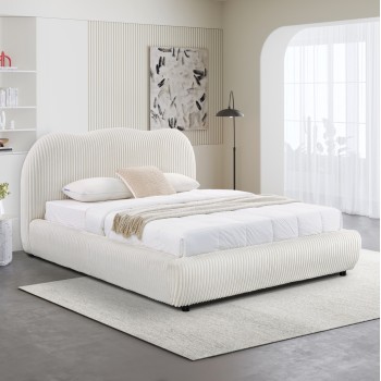 ΚΡΕΒΑΤΙ ΜΕ ΑΠΟΘ.ΧΩΡΟ KALLY HM729.03 ΜΠΕΖ FAUX FUR ΥΦΑΣΜΑ--ΓΙΑ ΣΤΡΩΜΑ 160x200εκ