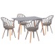 ΣΕΤ ΤΡΑΠΕΖΑΡΙΑΣ 5ΤΜΧ ANAIS HM21176 MDF TOP ΣΕ ΓΚΡΙ--P.P. & PU ΣΕ ΓΚΡΙ