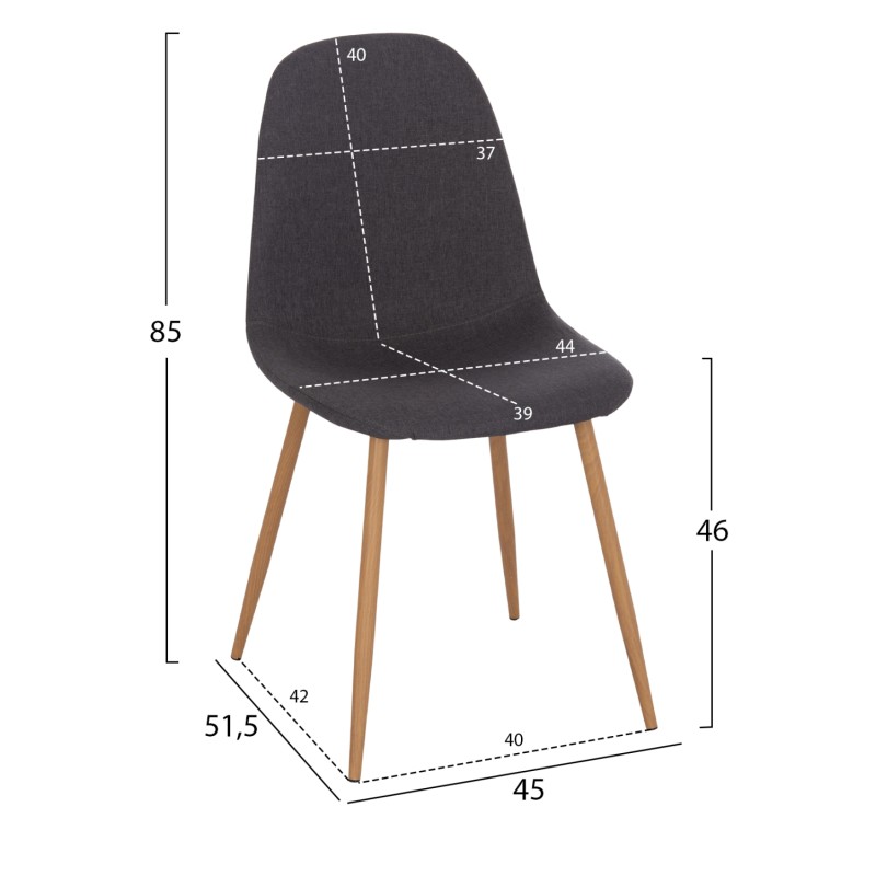 ΣΕΤ ΤΡΑΠΕΖΑΡΙΑΣ 5ΤΜΧ MINARDO HM21179 MDF TOP ΣΕ ΜΑΥΡΟ--ΣΚΟΥΡΟ ΓΚΡΙ ΥΦΑΣΜΑ