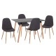 ΣΕΤ ΤΡΑΠΕΖΑΡΙΑΣ 5ΤΜΧ MINARDO HM21179 MDF TOP ΣΕ ΜΑΥΡΟ--ΣΚΟΥΡΟ ΓΚΡΙ ΥΦΑΣΜΑ