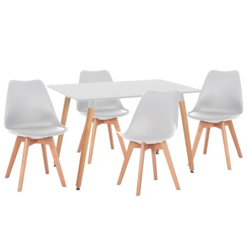 ΣΕΤ ΤΡΑΠΕΖΑΡΙΑΣ 5ΤΜΧ VEGAS HM21184 MDF TOP ΣΕ ΛΕΥΚΟ--ΠΟΔΙΑ ΟΞΙΑΣ