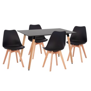 ΣΕΤ ΤΡΑΠΕΖΑΡΙΑΣ 5ΤΜΧ VEGAS HM21185 MDF TOP ΣΕ ΣΚΟΥΡΟ ΓΚΡΙ--ΠΟΔΙΑ ΟΞΙΑΣ