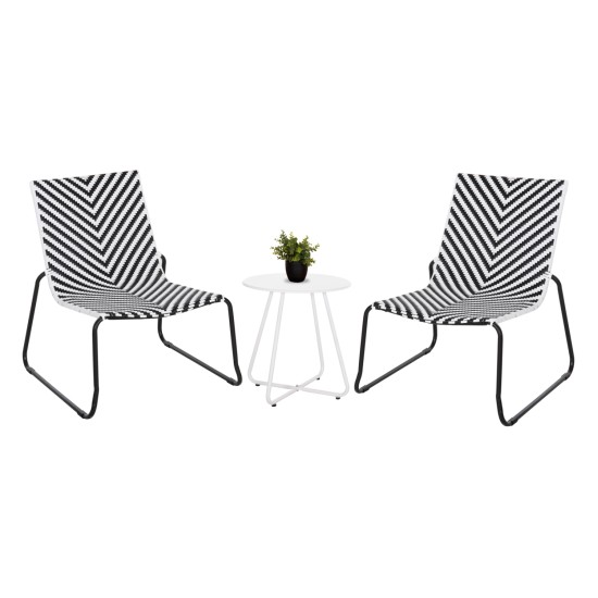ΣΕΤ LOUNGE 3TMX ΕΞ.ΧΩΡΟΥ PONY HM21193.02 ΜΕΤΑΛΛΟ ΚΑΙ ΣΥΝΘ.RATTAN ΣΕ ΛΕΥΚΟ-ΜΑΥΡΟ