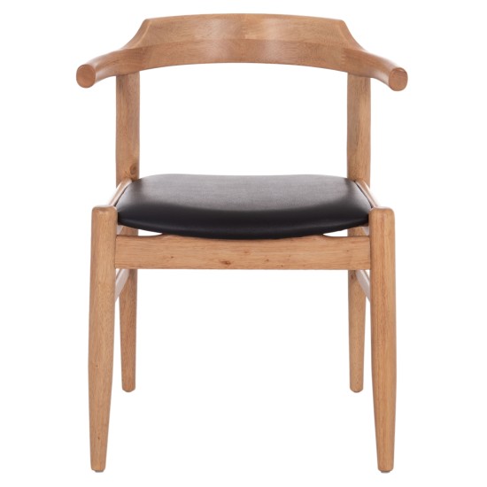 ΠΟΛΥΘΡΟΝΑ CERSEI HM9946.01 RUBBERWOOD ΣΕ LIGHT OAK & PU ΣΕ ΜΑΥΡΟ 57x53x72Υεκ