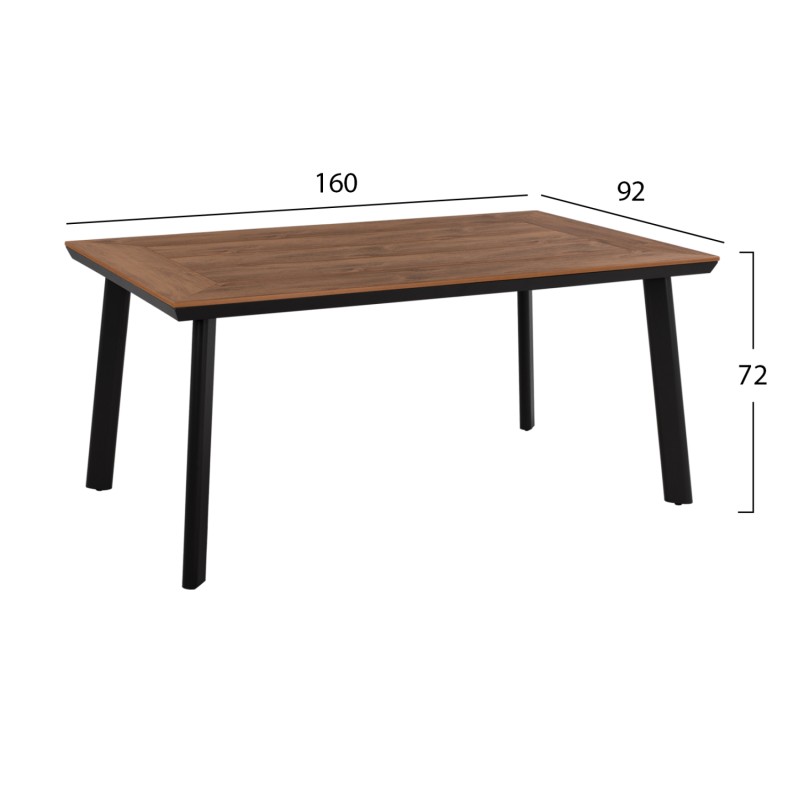 ΣΕΤ ΤΡΑΠΕΖΑΡΙΑΣ TABER HM21198 ΤΡΑΠΕΖΙ & 6 ΠΟΛΥΘΡΟΝΕΣ-ΑΛΟΥΜΙΝΙΟ & POLYWOOD-ΑΝΘΡΑΚΙ