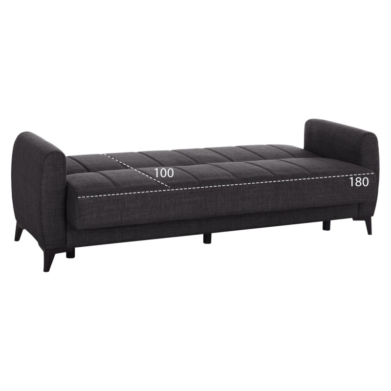 ΚΑΝΑΠΕΣ ΚΡΕΒΑΤΙ ΜΕ ΑΠΟΘ.ΧΩΡΟ TΡΙΘΕΣΙΟΣ NIKKO HM3292.01 ΓΚΡΙ ΥΦΑΣΜΑ 209x76x83Υεκ.